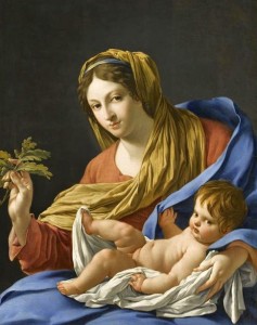 Simon Vouet (1590-1649), Vierge au rameau de chêne, dite Vierge Hesselin, vers 1640, musée du Louvre, 97x77cm©musée du Louvre 
