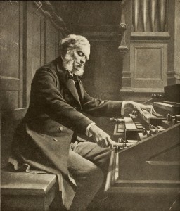 César Franck à l'orgue, photographie d'après un tableau de Jeanne Rongier