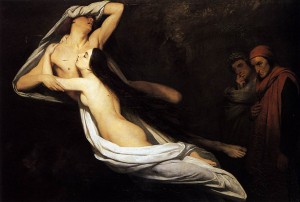 Ary Scheffer, Les ombres de Francesca de Rimini et de Paolo Malatesta apparaissant à Dante et Virgile, 1835, Wallace Collection