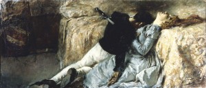 Fig. Gaetano Previati (1852-1920) Paolo et Francesca, vers 1887, huile sur toile, Accademia Carrara