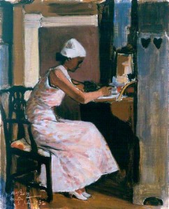 Femme écrivant à son secrétaire par James McBey, Aberdeen Art Gallery & Museums, 1932