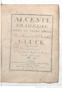 Frontispice de l'Alceste de Glück (version française), 1776