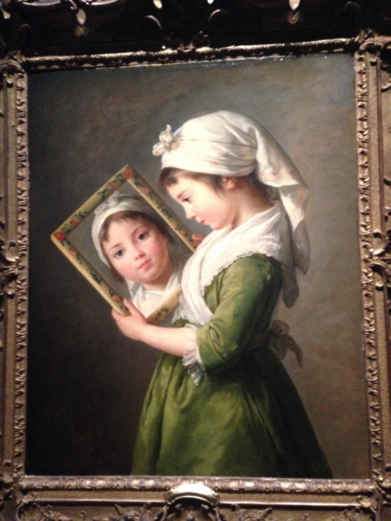E. Vigée Lebrun, Jeanne Julie Louise Le Brun se regardant dans un miroir, 1787, huile sur panneau, 73x60.3 cm, collection particulière