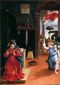 Lorenzo Lotto (1480-1556) Annonciation, 1528, huile sur toile ©Museo civico Villa Colloredo Mels, Recanati