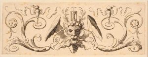 Claude Mellan (1598-1688) Bandeau orné de la tête de Chronos, 2e quart du 17e siècle, estampe ©musée des Beaux-Arts, Nancy
