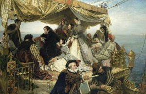 Henry Nelson O’Neil (1817-1880) Les adieux de Marie Stuart à la France, 1862, huile sur toile, collection particulière