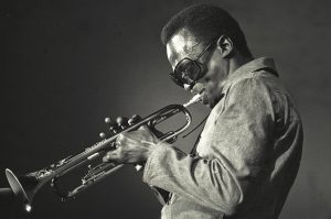Jack Vartoogian/Getty Images Jazz Legend Miles Davis on trumpet leading his Quintet at a concert in the Schaefer Music Festival series at Wollman Skating Rink in Central Park, New York City on July 8, 1969.